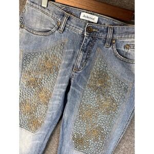 Jeckerson Luxury Limited Edition Denim Blu Jeans Embellished Women Size 30 Italy